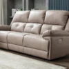 Canapé 3 Places Relax électrique En Tissu Taupe DOLENE
