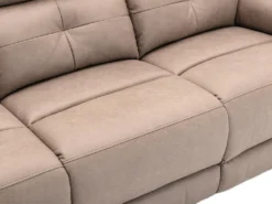 Canapé 3 Places Relax électrique En Tissu Taupe DOLENE -Canapé Soldes Boutique canape 497159