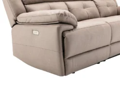 Canapé 3 Places Relax électrique En Tissu Taupe DOLENE -Canapé Soldes Boutique canape 497161