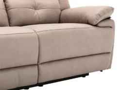 Canapé 3 Places Relax électrique En Tissu Taupe DOLENE -Canapé Soldes Boutique canape 497165