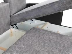 Canapé D'angle Convertible Et Réversible En Simili Et Tissu PIANA - Gris Chiné Et Noir 18 Canapé D'angle Convertible Et Réversible En Simili Et Tissu PIANA - Gris Chiné Et Noir -Canapé Soldes Boutique canape 497341