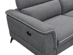 Canapé D'angle Droit Relax électrique En Tissu Gris COPOLI -Canapé Soldes Boutique canape 497549