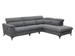 Canapé D'angle Droit Relax électrique En Tissu Gris COPOLI -Canapé Soldes Boutique canape 497559