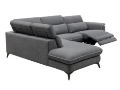 Canapé D'angle Gauche Relax électrique En Tissu Gris COPOLI -Canapé Soldes Boutique canape 497561