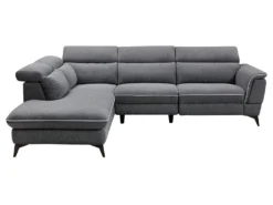 Canapé D'angle Gauche Relax électrique En Tissu Gris COPOLI -Canapé Soldes Boutique canape 497565