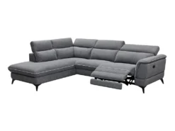 Canapé D'angle Gauche Relax électrique En Tissu Gris COPOLI -Canapé Soldes Boutique canape 497571