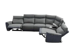 Canapé D'angle Réversible Relax électrique En Tissu Gris Clair Et Anthracite DAMON -Canapé Soldes Boutique canape 497999