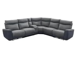 Canapé D'angle Réversible Relax électrique En Tissu Gris Clair Et Anthracite DAMON -Canapé Soldes Boutique canape 498005