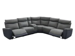 Canapé D'angle Réversible Relax électrique En Tissu Gris Clair Et Anthracite DAMON -Canapé Soldes Boutique canape 498007