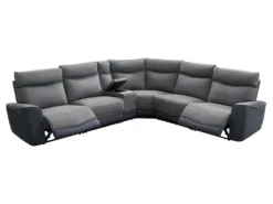 Canapé D'angle Réversible Relax électrique En Tissu Gris Clair Et Anthracite DAMON -Canapé Soldes Boutique canape 498009