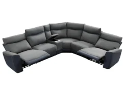 Canapé D'angle Réversible Relax électrique En Tissu Gris Clair Et Anthracite DAMON -Canapé Soldes Boutique canape 498011