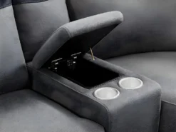 Canapé D'angle Réversible Relax électrique En Tissu Gris Clair Et Anthracite DAMON -Canapé Soldes Boutique canape 498021