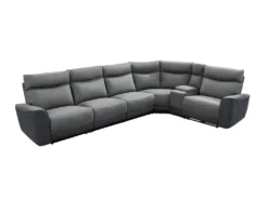 Canapé D'angle Réversible Relax électrique En Tissu Gris Clair Et Anthracite DAMON -Canapé Soldes Boutique canape 498023