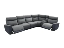 Canapé D'angle Réversible Relax électrique En Tissu Gris Clair Et Anthracite DAMON -Canapé Soldes Boutique canape 498025