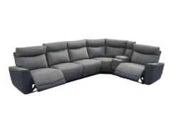 Canapé D'angle Réversible Relax électrique En Tissu Gris Clair Et Anthracite DAMON -Canapé Soldes Boutique canape 498027