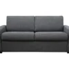 Canapé 3 Places Convertible Express En Tissu Gris Anthracite - Matelas 18cm - Couchage 140cm - BEVIS
