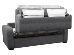 Canapé 3 Places Convertible Express En Tissu Gris Anthracite - Matelas 18cm - Couchage 140cm - BEVIS -Canapé Soldes Boutique canape 501163