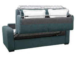 Canapé 3 Places Convertible Express En Tissu Bleu - Matelas 14cm - Couchage 140cm - BEVIS -Canapé Soldes Boutique canape 501173