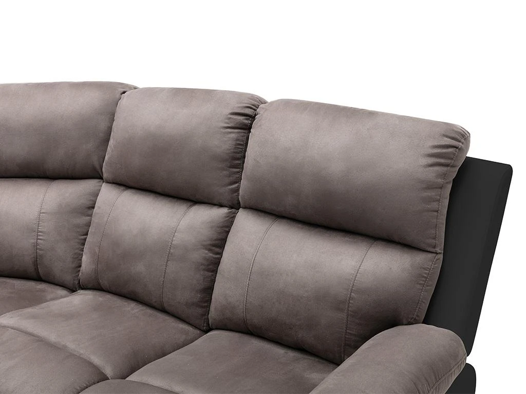 Canapé D'angle Relax Gris Et Noir En Microfibre Et Simili TOLZANO 5 Canapé D'angle Relax Gris Et Noir En Microfibre Et Simili TOLZANO – Image 5