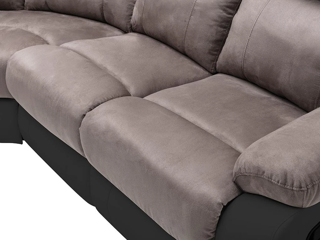 Canapé D'angle Relax Gris Et Noir En Microfibre Et Simili TOLZANO 4 Canapé D'angle Relax Gris Et Noir En Microfibre Et Simili TOLZANO – Image 4