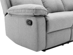 Canapé 3 Places Relax En Tissu Gris Clair LANA -Canapé Soldes Boutique canape 501581