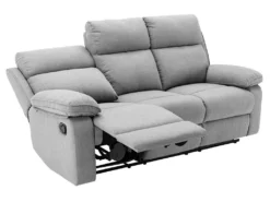 Canapé 3 Places Relax En Tissu Gris Clair LANA -Canapé Soldes Boutique canape 501587