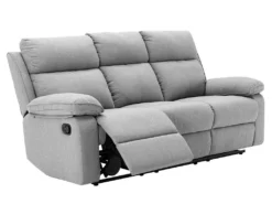 Canapé 3 Places Relax En Tissu Gris Clair LANA -Canapé Soldes Boutique canape 501589