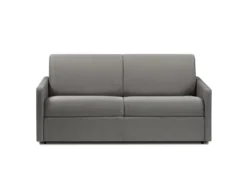 Canapé 3 Places Convertible Express En Tissu CALIFE - Gris Clair - Couchage à Lattes Larges 140 Cm - Matelas 14 Cm