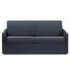 Canapé 3 Places Convertible Express En Tissu CALIFE - Bleu Foncé - Couchage à Lattes Larges 140 Cm - Matelas 18 Cm