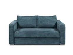 Canapé 3 Places Convertible Express En Velours Côtelé Bleu - Couchage 140 Cm - Matelas 14 Cm LORETO 7 Canapé 3 Places Convertible Express En Velours Côtelé Bleu - Couchage 140 Cm - Matelas 14 Cm LORETO -Canapé Soldes Boutique canape 506411