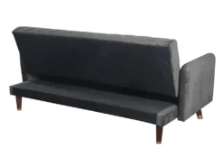 Canapé 3 Places Convertible Clic-clac En Velours JORIS - Gris Clair -Canapé Soldes Boutique canape 507367