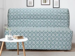Canapé Convertible BZ COWBOY II 100% Coton Bleu Ciel - Imprimé GRAPHIQUE