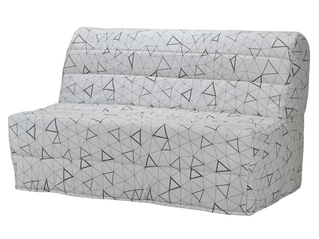Canapé Convertible BZ COWBOY II 100% Coton Blanc Et Gris - Imprimé LOSANGE 2 Canapé Convertible BZ COWBOY II 100% Coton Blanc Et Gris - Imprimé LOSANGE – Image 2