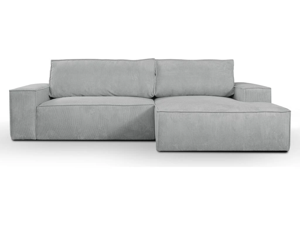 Canapé D'angle Convertible En Velours Côtelé Gris Clair AMELIA De Pascal Morabito - Angle Droit 2 Canapé D'angle Convertible En Velours Côtelé Gris Clair AMELIA De Pascal Morabito - Angle Droit – Image 2