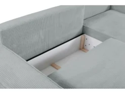 Canapé D'angle Convertible En Velours Côtelé Gris Clair AMELIA De Pascal Morabito - Angle Droit 8 Canapé D'angle Convertible En Velours Côtelé Gris Clair AMELIA De Pascal Morabito - Angle Droit -Canapé Soldes Boutique canape 508803