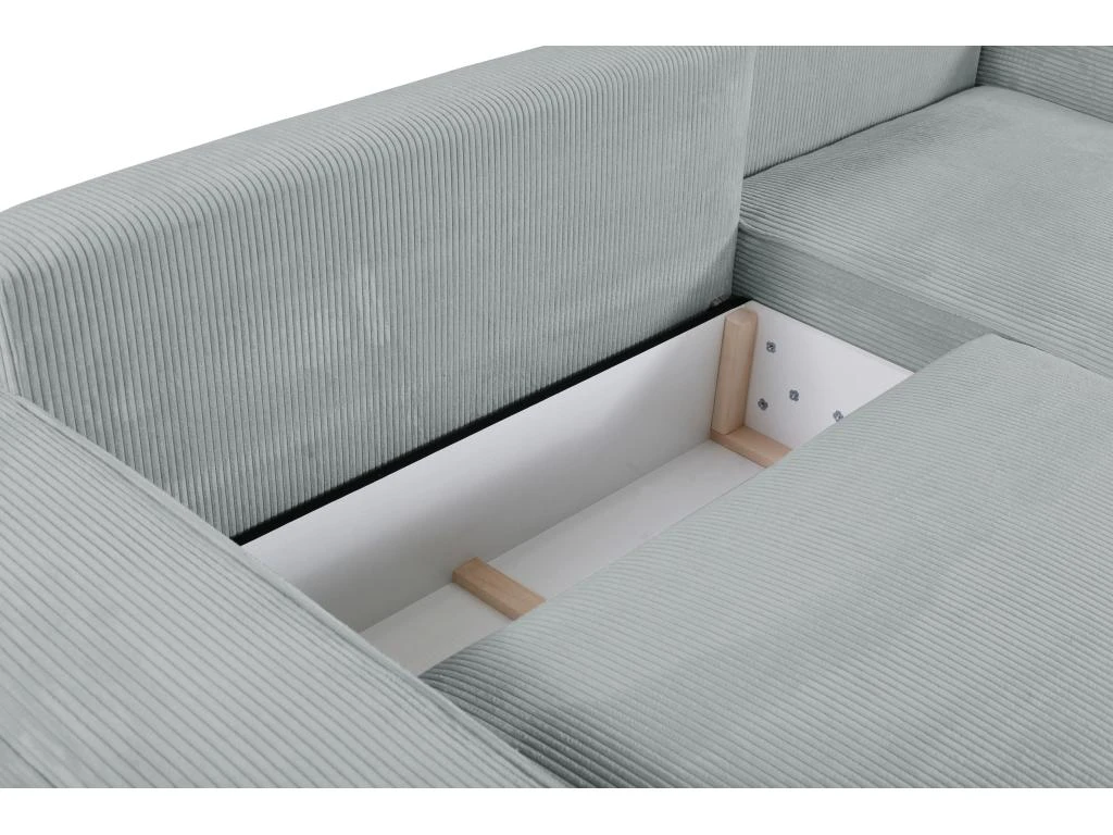 Canapé D'angle Convertible En Velours Côtelé Gris Clair AMELIA De Pascal Morabito - Angle Droit 4 Canapé D'angle Convertible En Velours Côtelé Gris Clair AMELIA De Pascal Morabito - Angle Droit – Image 4