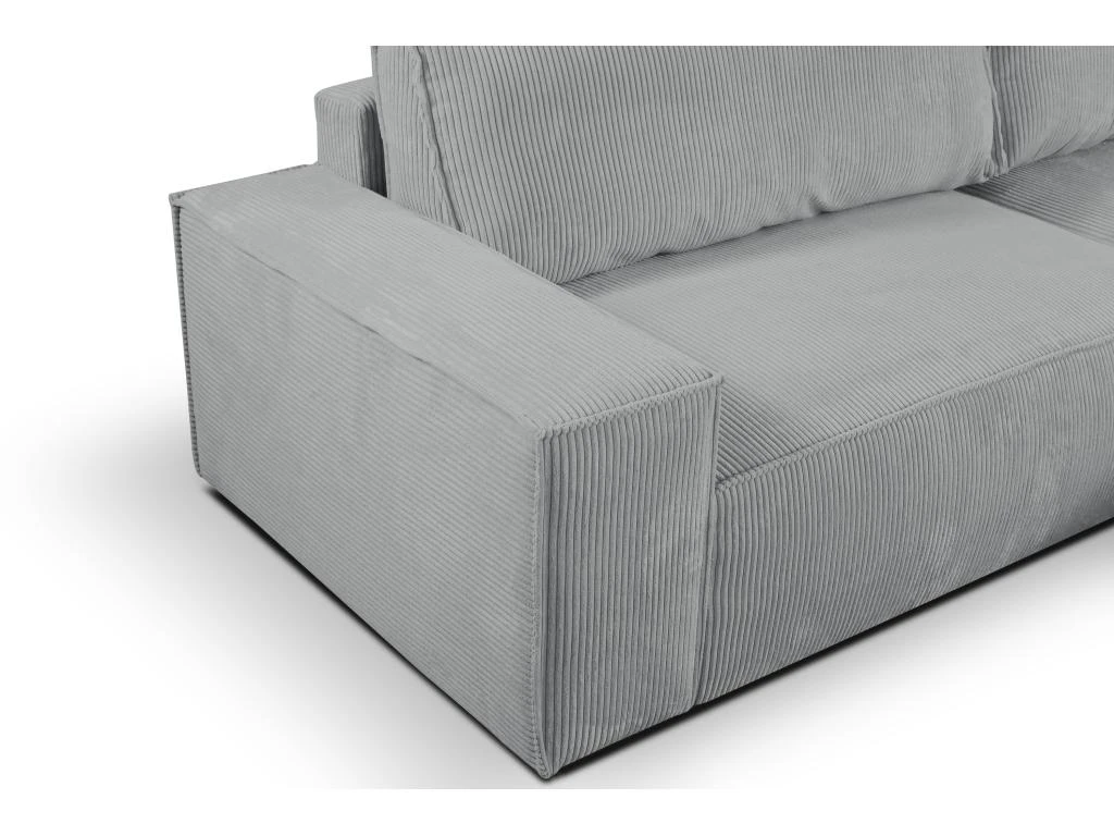 Canapé D'angle Convertible En Velours Côtelé Gris Clair AMELIA De Pascal Morabito - Angle Droit 5 Canapé D'angle Convertible En Velours Côtelé Gris Clair AMELIA De Pascal Morabito - Angle Droit – Image 5