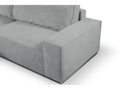 Canapé D'angle Convertible En Velours Côtelé Gris Clair AMELIA De Pascal Morabito - Angle Gauche -Canapé Soldes Boutique canape 508807