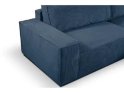 Canapé D'angle Convertible En Velours Côtelé Bleu Marine AMELIA De Pascal Morabito - Angle Droit -Canapé Soldes Boutique canape 508811