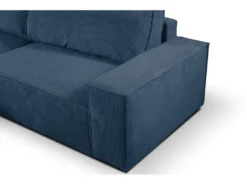 Canapé D'angle Convertible En Velours Côtelé Bleu Marine AMELIA De Pascal Morabito - Angle Gauche -Canapé Soldes Boutique canape 508815