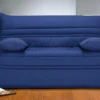 Canapé Convertible BZ CANYON II 100% Coton Fermeture Assistée, 140x190 Cm - Bleu