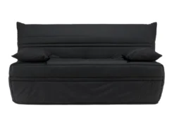 Canapé Convertible BZ En Tissu CANYON II Fermeture Assistée, Queen Size 160x200 Cm - Noir