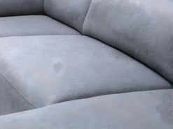 Canapé D'angle Panoramique Droit Relax électrique Modulable En Tissu Gris CAMBODIA -Canapé Soldes Boutique canape 513527