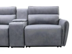 Canapé D'angle Panoramique Gauche Relax électrique Modulable En Tissu Gris CAMBODIA -Canapé Soldes Boutique canape 513547
