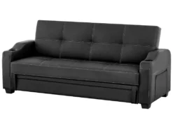 Canapé Convertible Clic Clac En Simili MIRELLA - Noir -Canapé Soldes Boutique canape 5230261