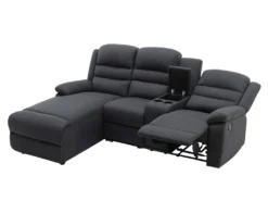 Canapé D'angle Gauche Relax En Tissu Anthracite MACEDONIA 12 Canapé D'angle Gauche Relax En Tissu Anthracite MACEDONIA -Canapé Soldes Boutique canape 5618605