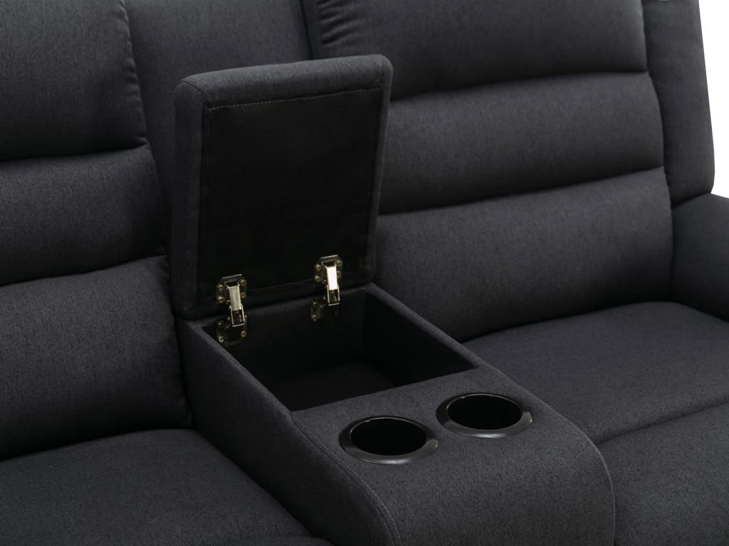 Canapé D'angle Gauche Relax En Tissu Anthracite MACEDONIA 8 Canapé D'angle Gauche Relax En Tissu Anthracite MACEDONIA – Image 8