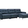 Canapé D'angle Droit Relax électrique En Tissu Bleu NERUDA