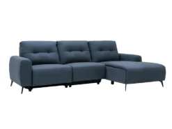 Canapé D'angle Droit Relax électrique En Tissu Bleu NERUDA