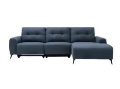 Canapé D'angle Droit Relax électrique En Tissu Bleu NERUDA -Canapé Soldes Boutique canape 579009
